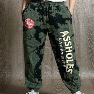 Linda Finegold/ALF Assholes Live Forever Irish Tie Dye Sweatpants Size Small
